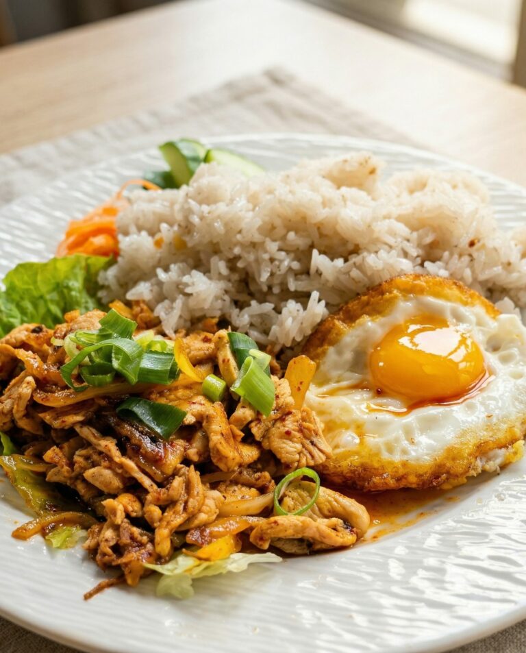 Poulet gingembre halal : émincé de poulet sauté au gingembre, riz et œuf au plat – restaurant cambodgien Sabay Oi à Ivry-sur-Seine