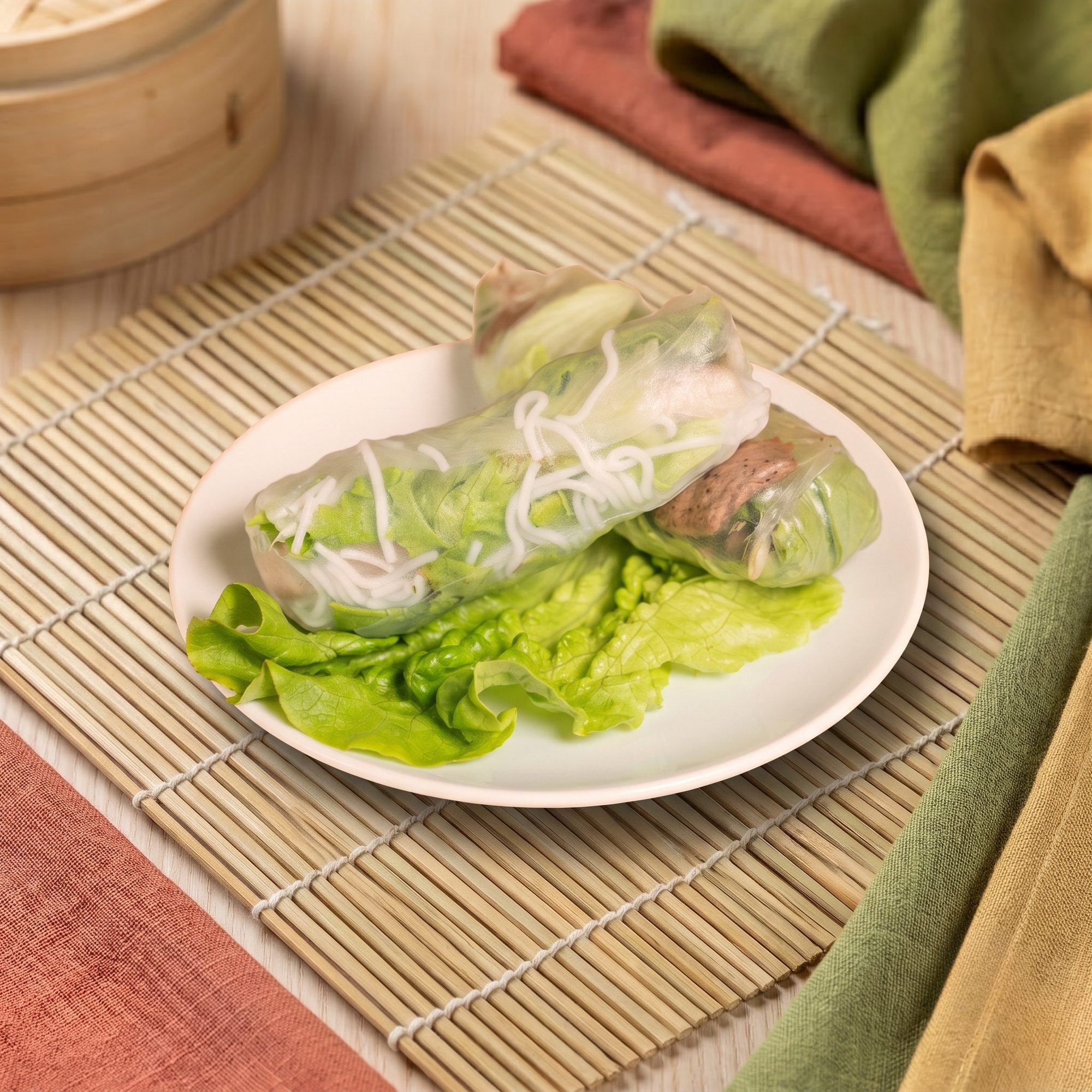 Rouleaux de printemps frais au vermicelle et salade – entrée vietnamienne halal du restaurant Sabay Oi à Ivry-sur-Seine